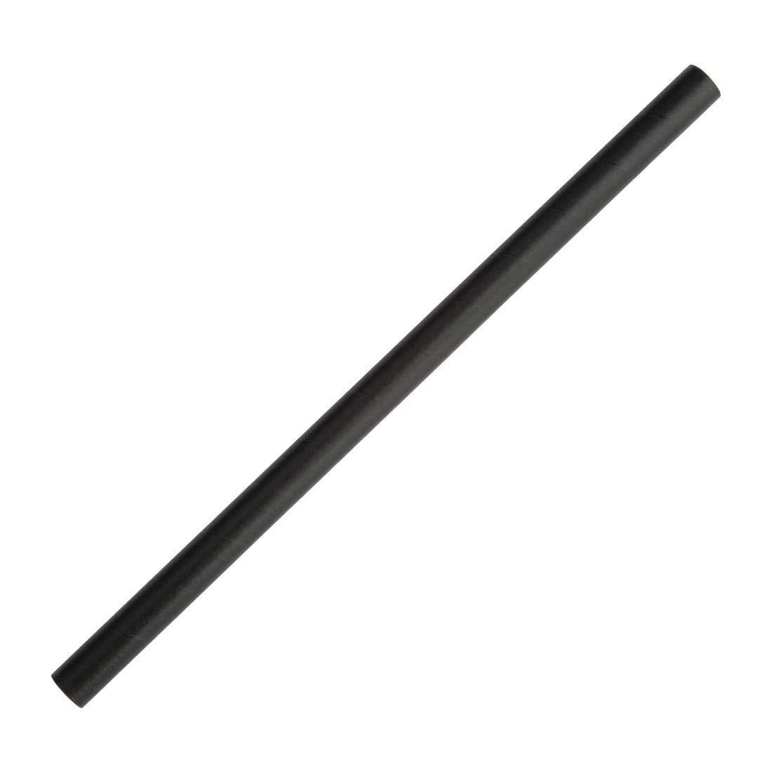 Fiesta Compostable Paper Smoothie Straws Black (250 Pack) FB145 — image 1