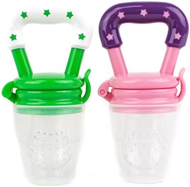 Food Feeder - 2 Pack Silicone Baby Food Feeder, Pacifier Food Nibbler - Infant Teething Toy - FDA Aprooved