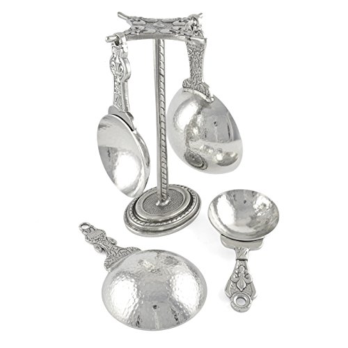 Crosby & Taylor Fleur de Lys Pewter Measuring Cups with Display Post