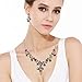 EVER FAITH Flower Leaf Necklace Earrings Set Austrian Crystal