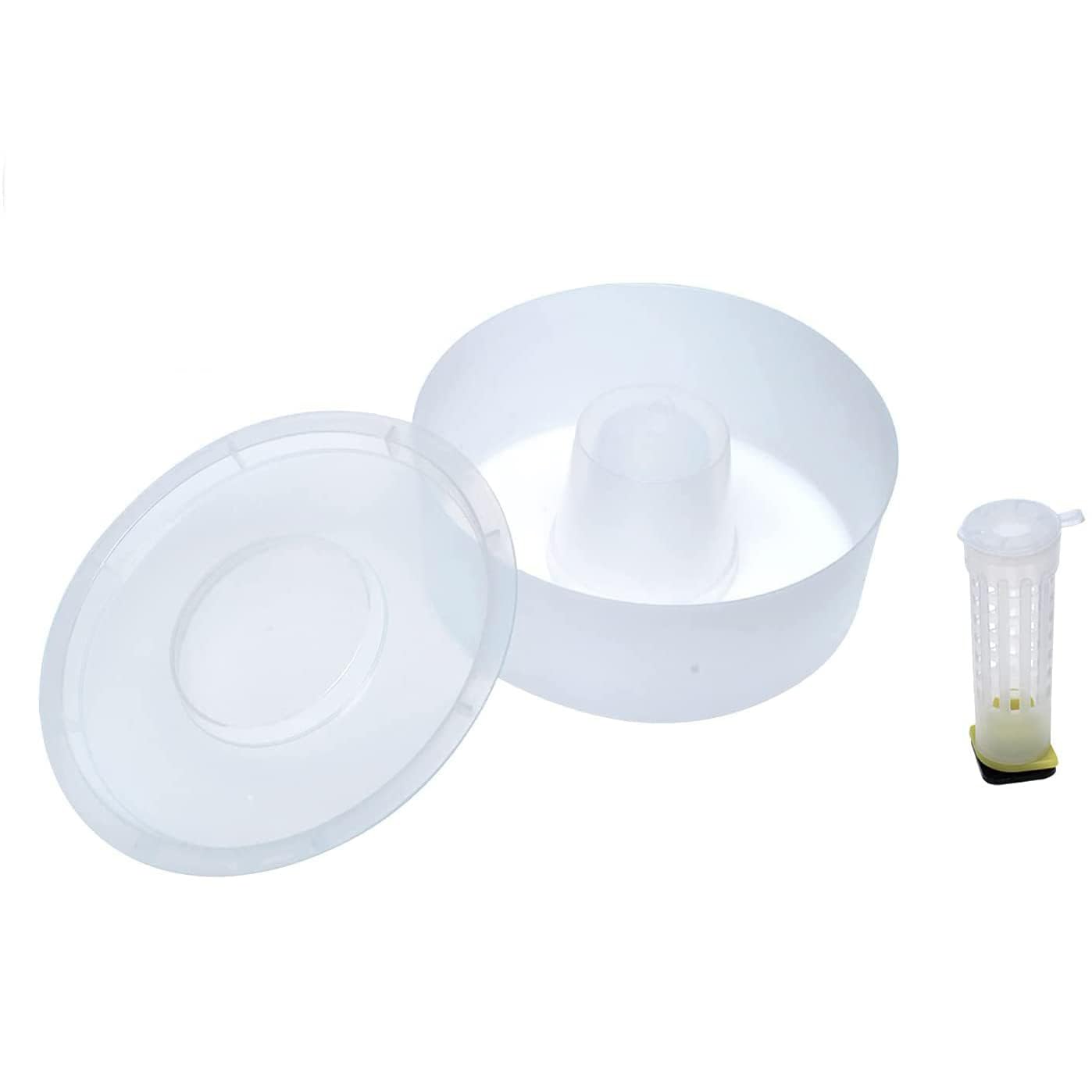 Bee Feeder Rapid, 2L Round Beehive Entrance Feeder, Hive Top Bee Feeder with Queen Bee Cage for 8 or 10 Frames of Super Pulp