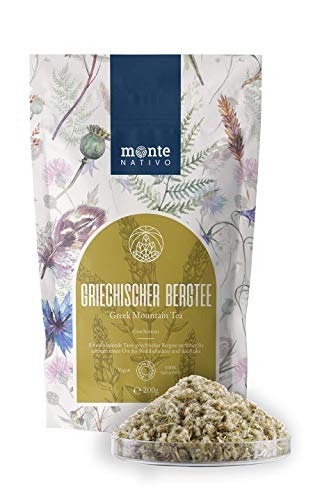 Griechischer Bergtee Monte Nativo (200g) - Greek Mountain Tea - Stimulierend und gesunder Sideritis Scardica - Immunsystem stärken - 100% natürlich - ohne Zusatzstoffe - Aromatischer Kräutertee lose
