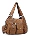 Scarleton Double Zipper Washed Shoulder Bag H1336