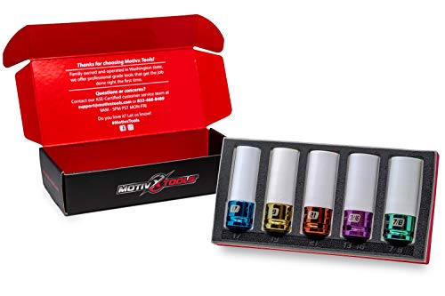 Motivx Tools Lug Nut Socket Set (5pc Metric & SAE Non-Marring Lug Nut Socket Set)