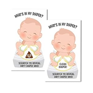 What’s In My Diaper Baby Shower Scratch Off Game | 24 Cards – 1 Winner | Baby Shower Games | Baby Shower Prizes | Door…
