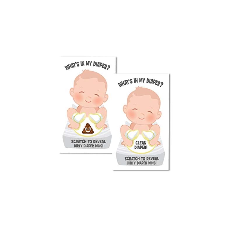 What’s In My Diaper Baby Shower Scratch Off Game | 24 Cards – 1 Winner | Baby Shower Games | Baby Shower Prizes | Door…