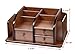 PAG Office Supplies Wood Desk Organizer Pen Mail Holder Accessories Storage Caddy with 3 Drawers, 10 Compartments, Brown
