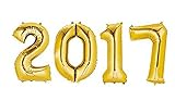 2017 Graduation Decorations by GOER,32 Inch Gold 2017 Number Foil balloons,Festival Party Supply 2017