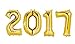 2017 Graduation Decorations by GOER,32 Inch Gold 2017 Number Foil balloons,Festival Party Supply 