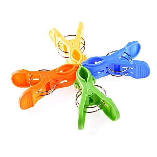 Daixers 12pcs 4.7" Durable Large Beach Towel Clips Plastic Clothespins Clothes Pegs Pins Clothes Hanger Clamp