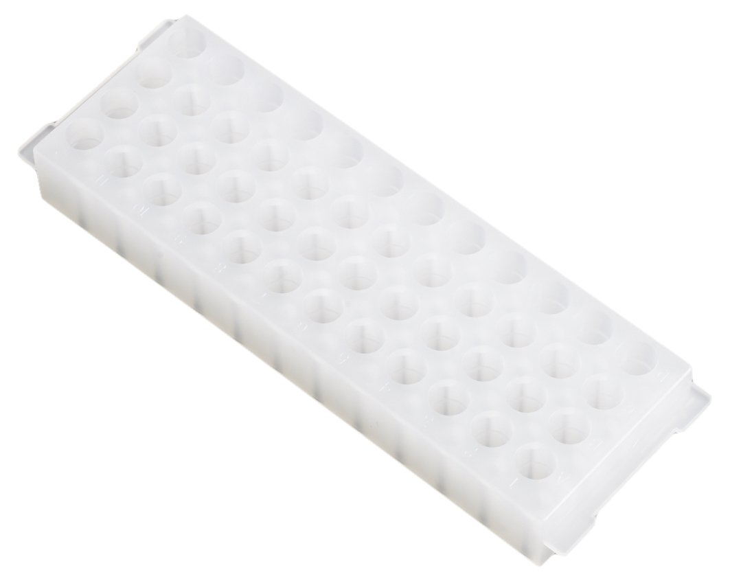 Camlab Plastics RTP/7110-48N 48 Well Polypropylene Reversible Rack, Natural