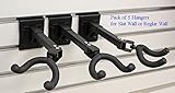 Top Stage Set of 5 Guitar Hanger Slatwall Black Steel Foam 3