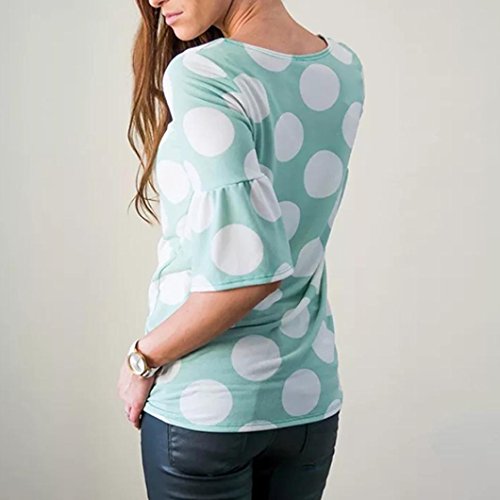 vermers Clearance Sale ! Women T-Shirt Fashion Polka-Dot Bell Blouse Flare Sleeve Tops