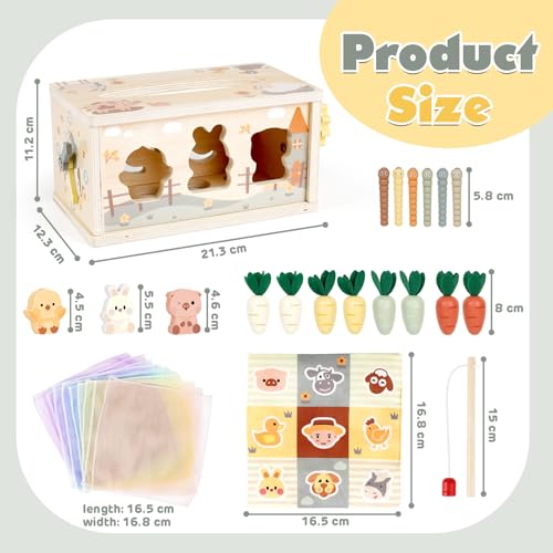 Vanplay Montessori Toy Baby 12 Months, 6-in-1 Tissue Box, Baby Toy from 1 Year, Wooden Toy, Motor Skills Toy from 1 2 3 Years, Girls Boy, Gift Child 1 Year