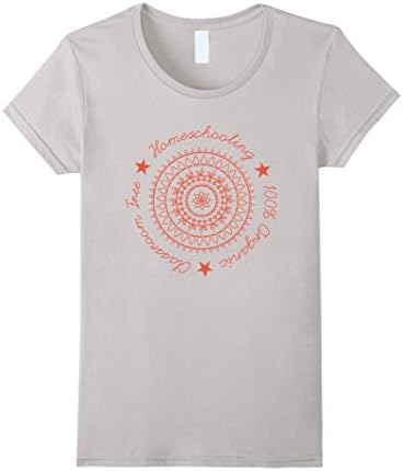 Womens Homeschooling. 100% Organic. Classroom Free. T-Shirt Medium Silver
