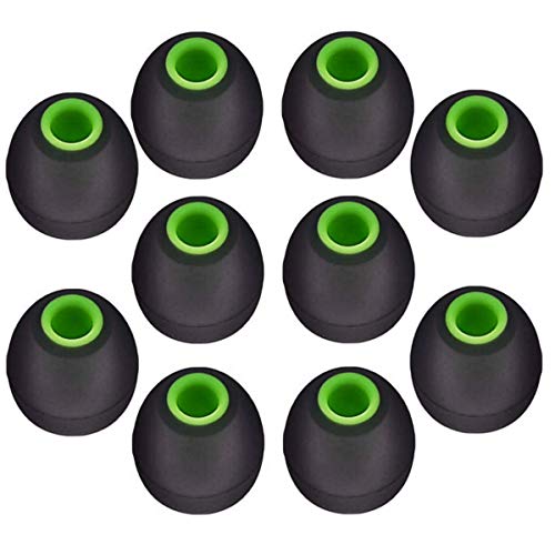 Replacement Noise Isolation Silicone Soft Ear Buds Earplug Tips for Senso, TOZO, Sony, Zeus, Otium, Hussar Sport in Ear Headphones Wireless Earphones (Green, Small, Medium, Large – 5 Pair)