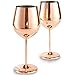 VonShef Copper Wine Glasses, Shatterproof Stainless Steel, Set of 2