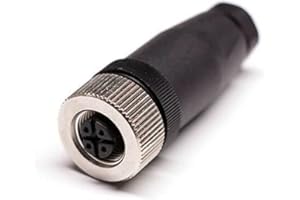 Elecbee M12 Cable Connector Circular Waterproof Aviation Plug Field Installable Screw Termination Unshield Straight (5 Pin Female B-Code)