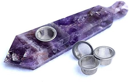 Dream Amethyst Quartz Crystal Wand Point,Natural Healing Gemstone Point,Dream Purple Crystal Tube,Quartz Collection Gift,Length 4.3 Inches