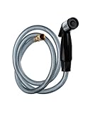 Danco, Black, Vinyl Trigger-Action Kitchen Faucet Spray Hose & Head Assembly [Complete Installation Kit], 1-Set (80762)