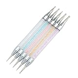Anself 5Pcs 2-Ways Nail Art Design Painting Dotting Pens Dot Pencil Acrylic Handle