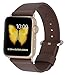 JSGJMY Apple Watch Band 38mm Genuine Leather Loop with Gold Metal Clasp for iWatch Series 2/Series 1/Edition/Sport(Brown+Golden Buckle,38mm)