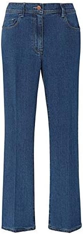 Womens Bootcut Jeans Stretch Denim Back-Concealed Elasticated Waist Stonewash, 32
