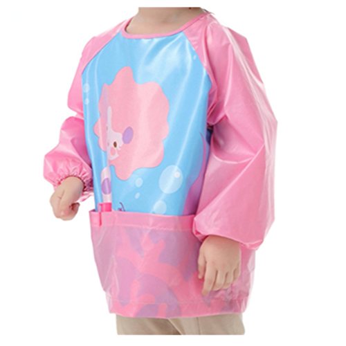 Happy Cherry Enfant Tablier Bebe Repas Impermeable Blouse De Peinture Maternelle Ecole Manches Longues Bavoir Bebe Fille Garcon 1 2 Ans Bleu Avion