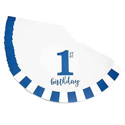Blue Panda Boys 1st Birthday Paper Cone Party Hats - Pack of 24