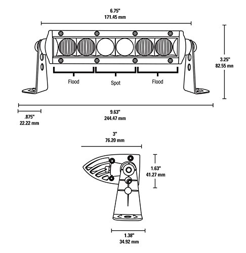 Blazer CWL118 LED 7" Single Row Light Bar with Flood/Spot Beam Pattern, 1 Pack