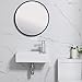 HOROW Bathroom Small Wall Mount Rectangle Corner Sink White Porcelain Ceramic Vessel Sink, Right Hand