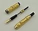 Asvine Dragon Fountain Pen，Golden Calligraphy Pens, Writing Instruments, Medium Nib Executive Business Gift Pen
