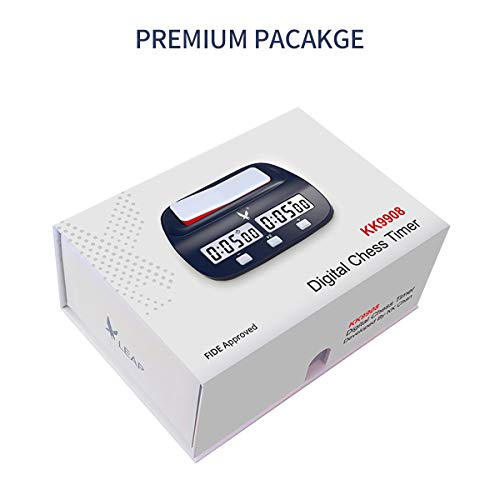 LEAP Chess Clock Fide Approved Digital Chess Timer Professional for Board Games Timer no Alarm Function (Official Store) Blue