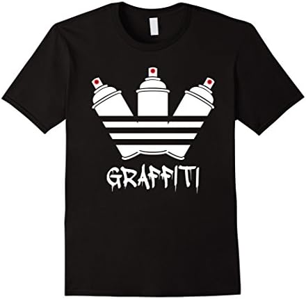 Mens Graffiti Spray Cans Red Nozzle T Shirt 2XL Black