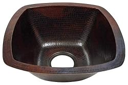 SimplyCopper 15" Square Copper Bar Sink with