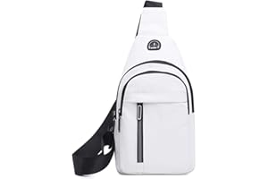 Brymthy Sling Backpacks Chest Shoulder Crossbody Purse Surper Light Handbag for Travel Running Cycling for Men (White 1)