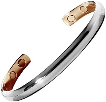 Silver Plated Copper Magnetic Bracelet with Pouch – HIGH Powered Magnets – Three Size Options: XL Fits Wrist Up to 24cm