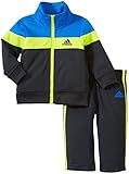 adidas Baby' Tricot Zip Jacket and Pant Set, Blue Stripe, 18 Months