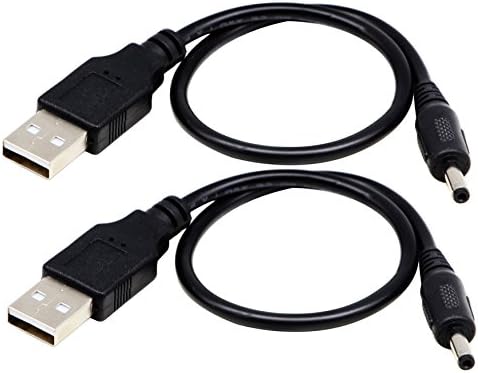 zdyCGTime USB 2.0 A Male to DC 3.5x1.35mm Male Adapter Cable 5 Volt DC Barrel Power Jack Charging Cable for Tablet, Electronic Dog, Access Control Attendance (28CM/11inch, DC 3.5x1.35mm)(2packs)
