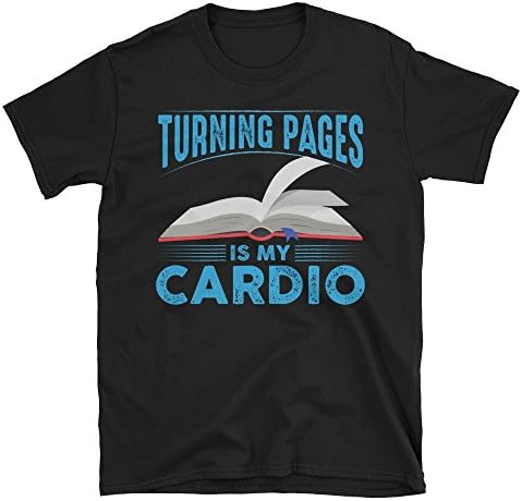 Ziloda Tees Turning Pages Is My Cardio Unisex Shirt Funny Book Gym Mens Apparel Gift