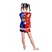 J-J DECO 5PCS Kids Girls Halloween Costume （Jacket + T- Shirt + Square Shorts+ 1Glove+Fishnets (M=120cm（6-8years）)