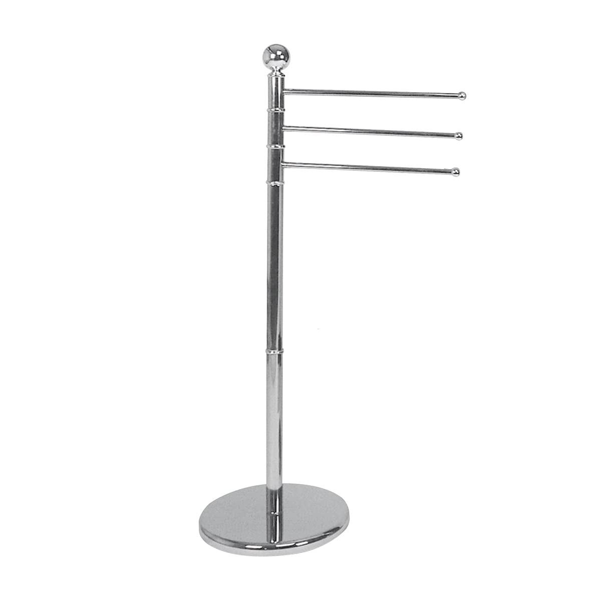 WENKO 15148100 Exclusive towel and clothes stand Chrome - 3 flexible arms, Steel, 48.5 x 90 x 28.5 cm, Chrome