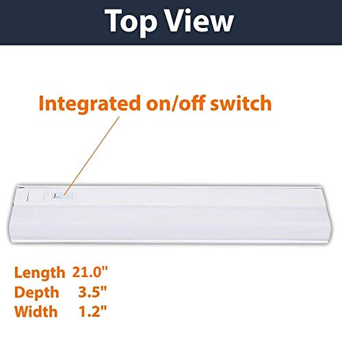 Hardwired LED Under Cabinet Task Lighting - 14 Watt, 21", 4000K (Cool White), Wide Body, Long Lasting Metal Base with Frost Lens