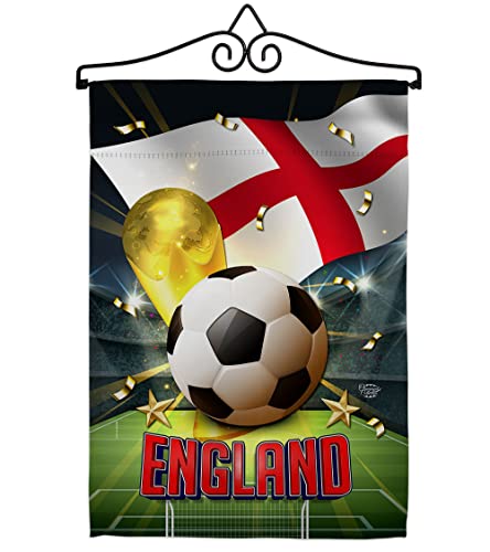 World Cup England Garden Flag - Set Wall Hanger Sports Soccer Game Goal Ball Fo…