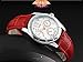 J.Market Womens Quartz Watch 50 Meters Waterproof Quartz Fashionable Watch with Genuine Leather Band (Red)