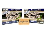 Protech Denture Cleaner & Night Guard Cleaner - Cleans and Disinfects! 2-Pack with FREE Vantage Point Trading Brush!
