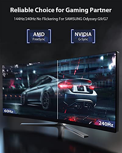 DisplayPort Cable, Stouchi DP 1.4 Cable 8K@60Hz HBR3 4K@60Hz/144Hz/120Hz 5K@60Hz 2K@165Hz/240Hz Support FreeSync G-Sync HDR10 Display Port for Gaming Monitor Graphics Card VESA Certified (6.6FT)
