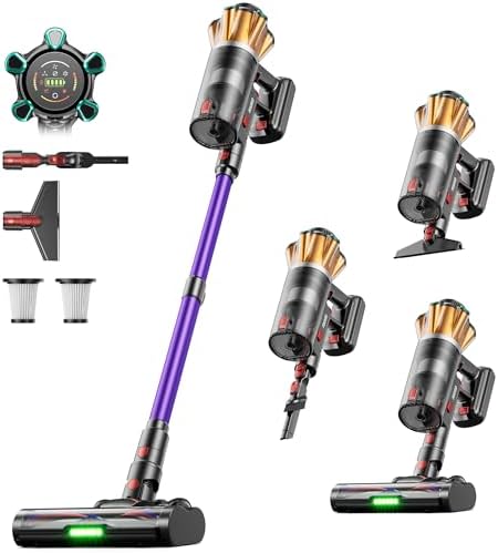 Aspirador Sem Fios 55KPa/650W/70Min Tapetes/Pelos de Animais/Pavimentos Duros