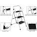 KingSo 3 Step Ladder Folding Step Stool with Steel Wide Anti-Slip Pedal and Handgrip Anti-Slip, Lightweight 350lbs Portable Steel Step Stool, (350lbs Capacity)