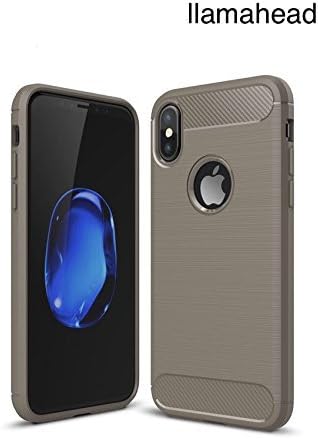 iPhone X Case, llamahead [Aerospace Series] Slim Shockproof Scratch-Resistant Case with Anti-Slip Grip and Corner Cushion Protection (Grey)